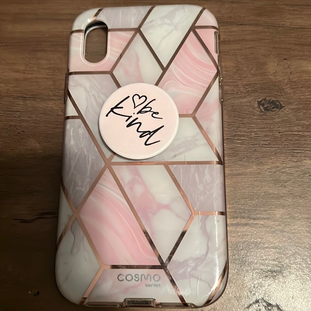 Cosmo series iPhone 8 marble pink case